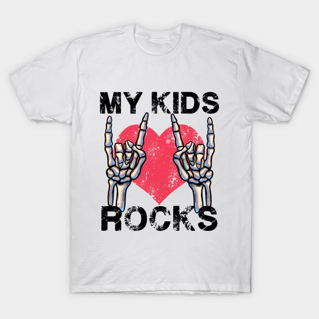 My Kids Rocks Let's Rock Mother Vintage Retro Father Concert T-Shirt by MerchBeastStudio